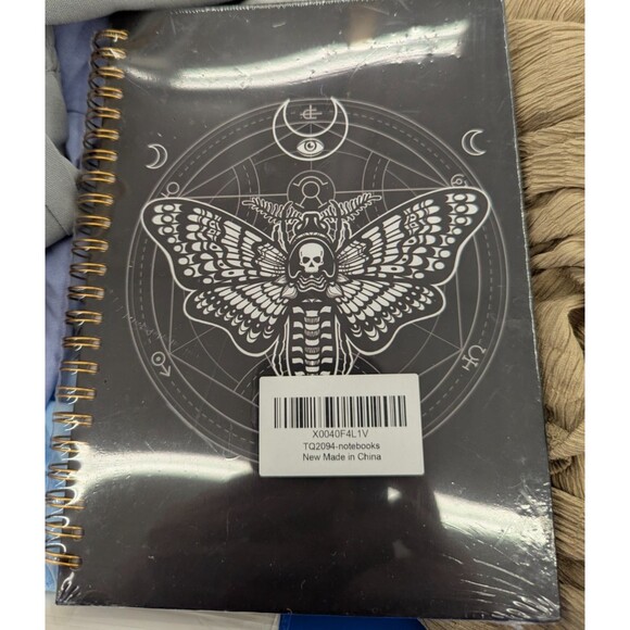 Hardcover Moth & Moon Gothic Notebook – 5.5x8.3 – Spiral Journal– 164 Pages - Picture 2 of 4